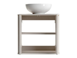 Impact Furniture Bathroom Vanity With Sink 600mm Wall Hung Fluted Bathroom Cabinet Countertop Basin Unit Beige Cashmere Oren - thumbnail 7