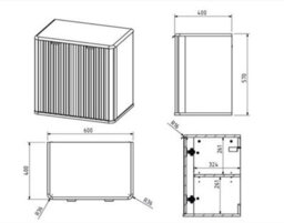Impact Furniture Bathroom Vanity With Sink 600mm Wall Hung Fluted Bathroom Cabinet Countertop Basin Unit Beige Cashmere Oren - thumbnail 8