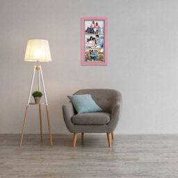 AK Frames 16X8 Pastel Pink Modern Multi Photo Frame With Mid Grey Mount - Holds 3 Apertures (3X) 7X5 Photos - thumbnail 3