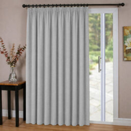Oxford Homeware Light Grey 230Gsm Blackout Curtain Thermal Insulated Pencil Pleat For Door Curtain (W)168Cmx(L)213Cm Single Panel - thumbnail 7