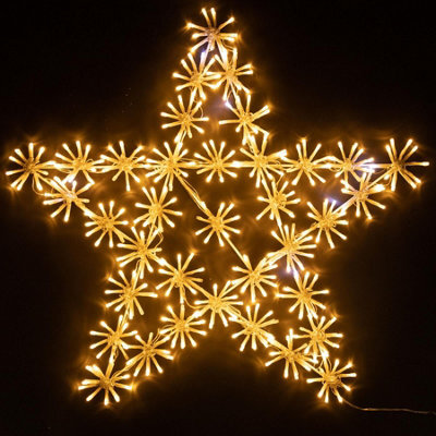 Shatchi 65Cm Starburst Star Shape Silhouette With 360 Warm White Leds Twinkling Micro Led Lights Christmas Display - image 1