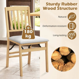 Set Of 2 Folding Chairs With Padded Seat Dining Chair - thumbnail 3