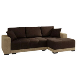 Dallas Corner Sofa With Sleeping Function And Storage Container Brown With Beige Right Side - thumbnail 2