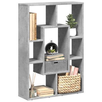 Berkfield Bookcase Concrete Grey 63X20X90 Cm Engineered Wood - image 1