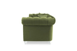 Velvet Sage Green 2 Seater Chesterfield Sofa With Acrylic Feet - thumbnail 4