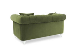 Velvet Sage Green 2 Seater Chesterfield Sofa With Acrylic Feet - thumbnail 5