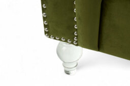 Velvet Sage Green 2 Seater Chesterfield Sofa With Acrylic Feet - thumbnail 7