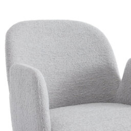Elano Light Grey Bouclé Dining Chair With Walnut Effect Ash Solid Wood Frame - thumbnail 7