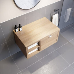 Affine Bathroom Wall Hung Vanity Unit Cabinet Storage Drawer Shelves 800mm Furniture - thumbnail 3