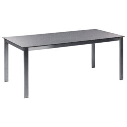 Beliani Garden Dining Set 6 Seater Cosoleto/grosseto Tempered Glass Granite Effect Black - thumbnail 4
