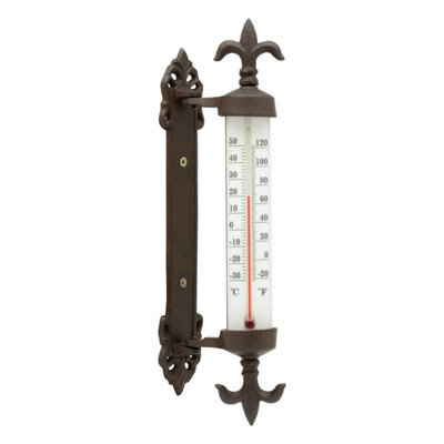 Ckb Ltd Cast Iron Window Frame Thermometer Rustic Brown Windowsill Outside Temperature Reading Tool Gauge Home Art Deco Ornament