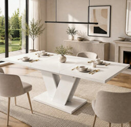 Matteo Extendable Dining Table 120-160Cm - White Rectangular Table - thumbnail 3