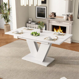 Matteo Extendable Dining Table 120-160Cm - White Rectangular Table - thumbnail 4