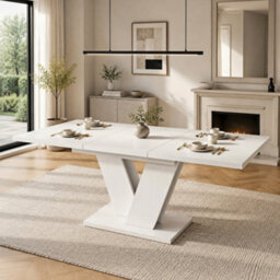 Matteo Extendable Dining Table 120-160Cm - White Rectangular Table - thumbnail 2