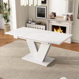 Matteo Extendable Dining Table 120-160Cm - White Rectangular Table - thumbnail 5