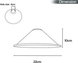 Ceiling Light Shade, Vintage Metal 22Cm Cone Shaped Lamp Shades Easy Fit Ceiling Pendant Lightshade For Living Rooms - thumbnail 3