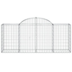 Berkfield Arched Gabion Baskets 10 Pcs 200X50X80/100 Cm Galvanised Iron - thumbnail 4