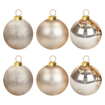 Christmas Bauble Decoration Hanging Tree Ornament X 6 10Cm Champagne - image 1