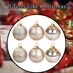 Christmas Bauble Decoration Hanging Tree Ornament X 6 10Cm Champagne - thumbnail 7