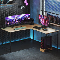 Costway Reversible L-Shaped Desk 150 Cm Corner Computer Desk With Built-In Power Outlets - thumbnail 9