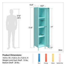 Novogratz Cache Metal Locker With 1 Door Mint - thumbnail 4
