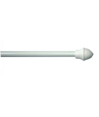 13mm Extendable Metal Curtain Cafe Rods (White Cafe Rod 85Cm - 135Cm)