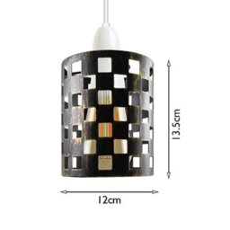 Brushed Brass Metal Bulb Guard Drum Shaped Lamp Shades For Ceiling Pendant Lights Indoor Easy Fit Wire Cages (Brushed Brass) - thumbnail 3