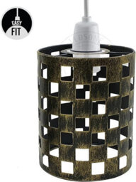 Brushed Brass Metal Bulb Guard Drum Shaped Lamp Shades For Ceiling Pendant Lights Indoor Easy Fit Wire Cages (Brushed Brass) - thumbnail 9