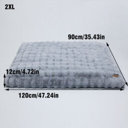 Bingopaw Grey 2Xl Ultra Plush Pet Beds Puppy Mattress, Washable Cover, 120X90X12Cm - thumbnail 2