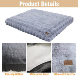 Bingopaw Grey 2Xl Ultra Plush Pet Beds Puppy Mattress, Washable Cover, 120X90X12Cm - thumbnail 3