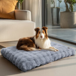 Bingopaw Grey 2Xl Ultra Plush Pet Beds Puppy Mattress, Washable Cover, 120X90X12Cm - thumbnail 8