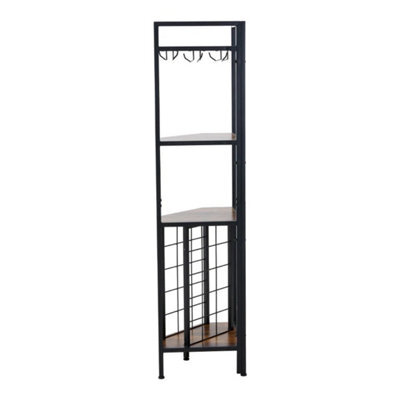 Corner Standing Wine Rack Glass Holder Bottles Glass Home Bar Countertop Storage - image 1