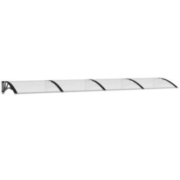 Vidaxl Door Canopy Black And Transparent 350X75 Cm Polycarbonate - thumbnail 2