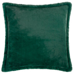 furn. Furn Kallu Faux Fur Polyester Filled Cushion, Needle Green, 45 X 45Cm