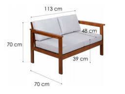 Impact Furniture 2 Seater Garden Sofa Wooden Garden Furniture Sofa Deep Comfy Green Cushions Cozy - thumbnail 7