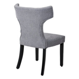 Darphe Modern Linen Dining Chairs Set Of 2 Upholstered Kitchen Chairs With Wooden Legs, Grey - thumbnail 5