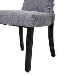 Darphe Modern Linen Dining Chairs Set Of 2 Upholstered Kitchen Chairs With Wooden Legs, Grey - thumbnail 7