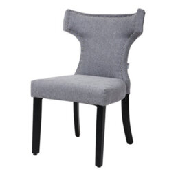Darphe Modern Linen Dining Chairs Set Of 2 Upholstered Kitchen Chairs With Wooden Legs, Grey - thumbnail 4