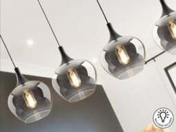 Luminosa Lighting Luminosa Opaz Bar Pendant Ceiling Light Black, Smoke 4Xe27 - Uk Stock - thumbnail 3