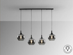 Luminosa Lighting Luminosa Opaz Bar Pendant Ceiling Light Black, Smoke 4Xe27 - Uk Stock - thumbnail 4