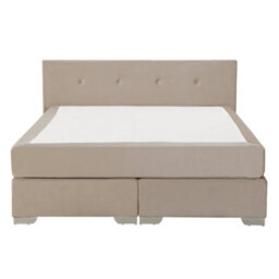 Beliani Divan Bed Velvet Consul 160 X 200 Cm (Eu King Size) Light Beige - thumbnail 4