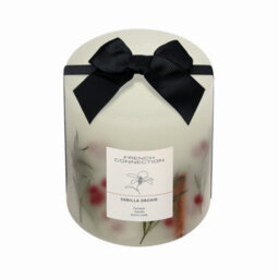 French Connection Vanilla Orchid Real Dried Botanicals Infused Scented Pillar Candle, Vegetable Wax Blend Long-Lasting - thumbnail 4