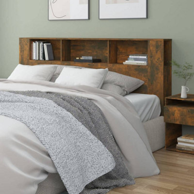 Berkfield Headboard Cabinet Smoked Oak 200X18.5X104.5 Cm - image 1