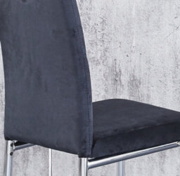 Modernique Compact 120 Cm Black Dining Table With 4 Black Velvet Dining Chairs Set - thumbnail 7