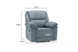 Elio Manual Recliner Grey Black - Gray - Three Plus 2 Seater Set - thumbnail 5