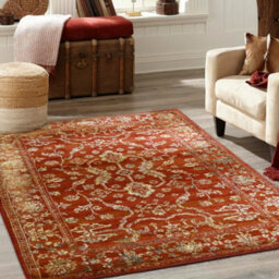 Valeria Red & Cream Traditional Small Rug, (L)150Cm X (W)80Cm
