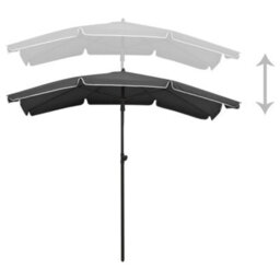 Berkfield Garden Parasol With Pole 200X130 Cm Anthracite - thumbnail 4