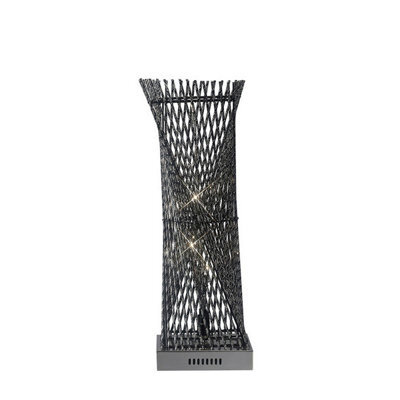 Luminosa Lighting Luminosa (Dh) Arista Square Twisted Table Lamp 5 Light G4 Polished Chrome/black, Not Led/cfl Compatible - image 1
