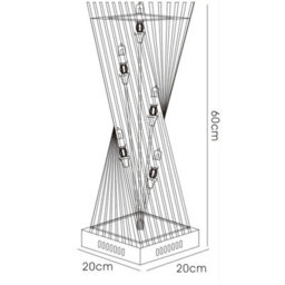 Luminosa Lighting Luminosa (Dh) Arista Square Twisted Table Lamp 5 Light G4 Polished Chrome/black, Not Led/cfl Compatible - thumbnail 4