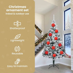 Vidaxl Christmas Bauble Set Xxl 3 Pcs Red Plastic - thumbnail 6